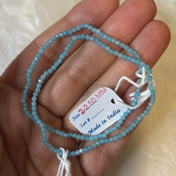 SOLD🛑NEW Natural Faceted Peruvian Blue Opal Gemstone Bracelet - Picture 3 of 3